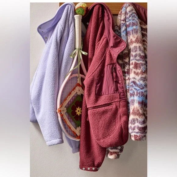 NWT FP Movement X Hatch Hit The Slopes Fleece Jacket, Deep Maroon - Picture 8 of 16